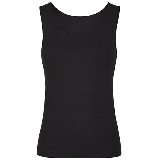 Top Damski Dopasowany Bawelniany z Elastanem MY320 - Black