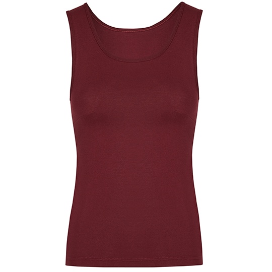 Top Damski Dopasowany Bawełniany z Elastanem MY320 - Burgundy