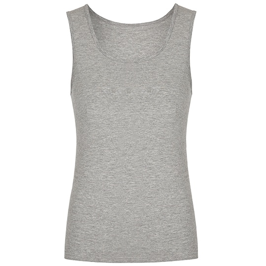 Top Damski Dopasowany Bawelniany z Elastanem MY320 - Heather Grey