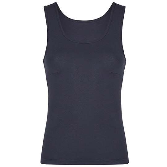 Top Damski Dopasowany Bawelniany z Elastanem MY320 - Navy