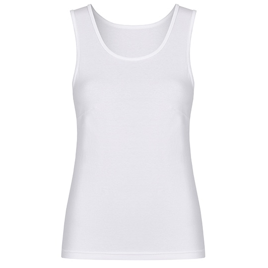 Top Damski Dopasowany Bawelniany z Elastanem MY320 - White