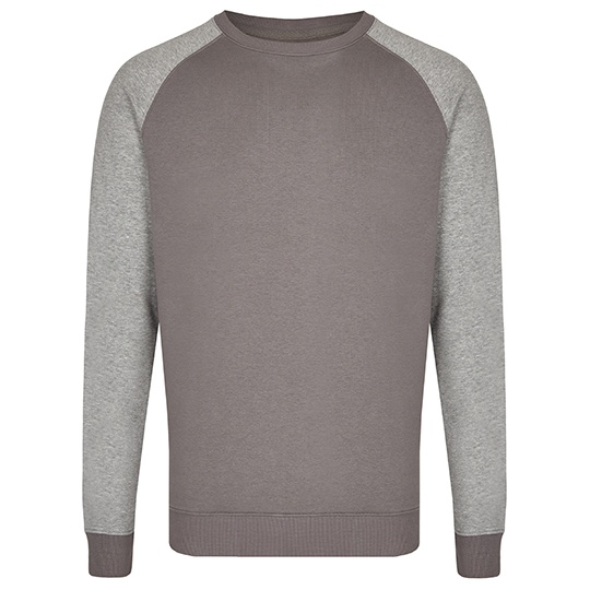 Bluza Męska Z Okrągłym Dekoltem Bawełniana Trzywarstwowa MY510 - Grey Solid & Heather Grey