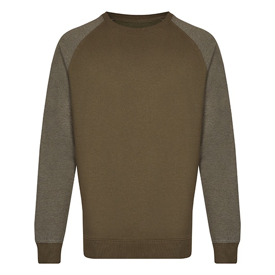Bluza Meska Z Okraglym Dekoltem Bawelniana Trzywarstwowa MY510 - Olive & Heather Olive