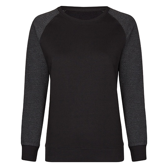Bluza Damska Slim Bawelniana Trzywarstwowa MY520 - Black & Heather Black