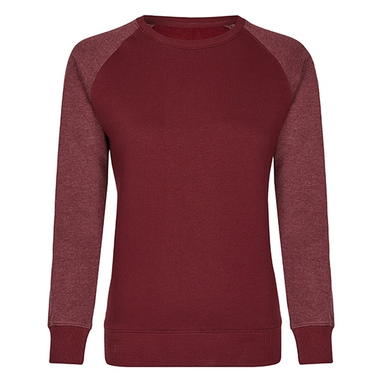 Bluza Damska Slim Bawelniana Trzywarstwowa MY520 - Burgundy & Heather Burgundy