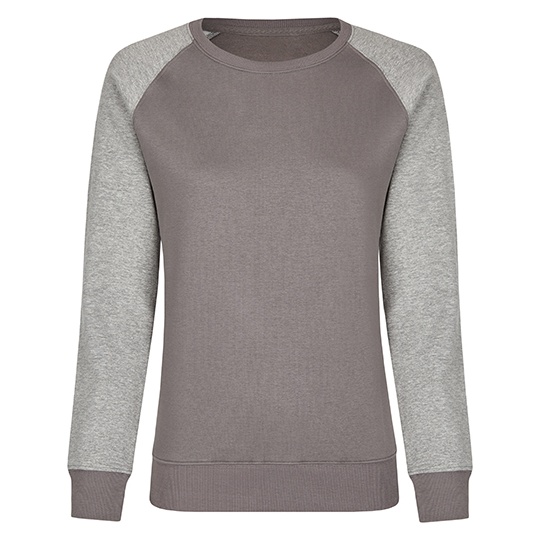 Bluza Damska Slim Bawełniana Trzywarstwowa MY520 - Grey Solid & Heather Grey