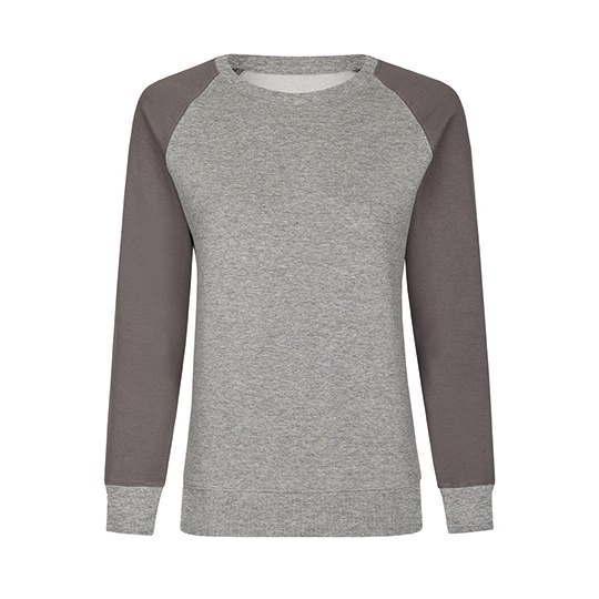 Bluza Damska Slim Bawelniana Trzywarstwowa MY520 - Heather Grey & Grey Solid