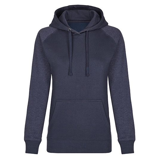 Bluza Damska Klasyczna Bawelniana z Kapturem MY620 - Navy & Heather Navy