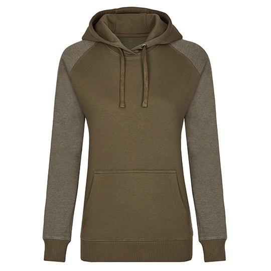 Bluza Damska Klasyczna Bawelniana z Kapturem MY620 - Olive & Heather Olive