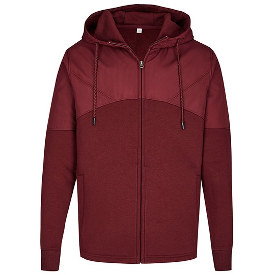 Bluza Rozpinana Klasyczna Mieszanka Materialow MY910 - Burgundy