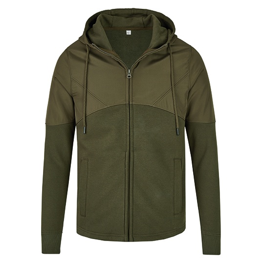 Bluza Rozpinana Klasyczna Mieszanka Materialow MY910 - Olive