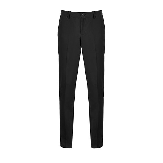 Spodnie Garniturowe Męskie Twill Elastyczny Pas NB3162 - Deep Black