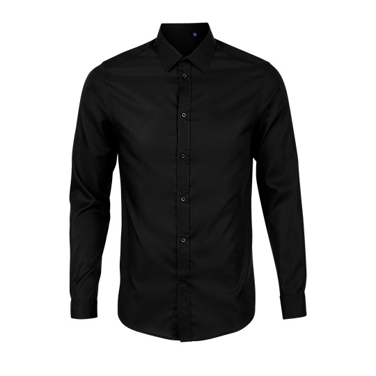 Koszula Męska Slim Bawełniana Twill NB3182 - Deep Black