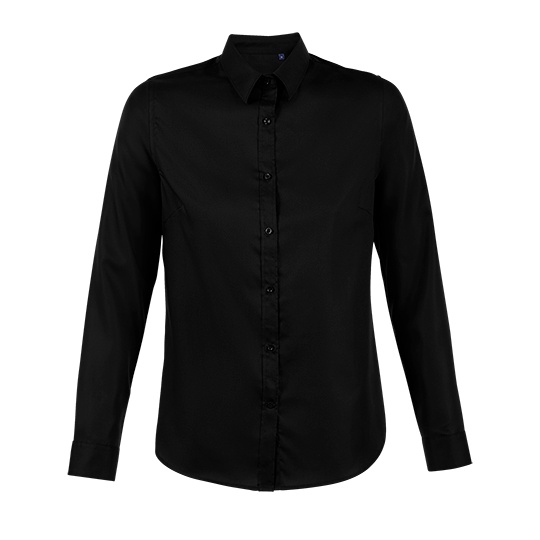Koszula Damska Slim Nie Wymaga Prasowania NB3183 - Deep Black