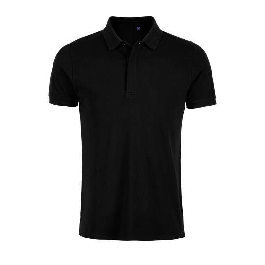 Koszulka Polo Męska Pique Krótkie Rękawy NB3188 - Deep Black