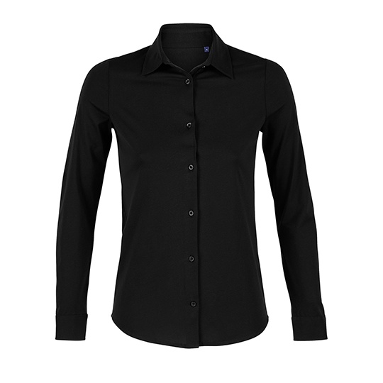 Koszula Damska Bawelniana Merceryzowana NB3199 - Deep Black