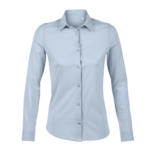 Koszula Damska Bawelniana Merceryzowana NB3199 - Soft Blue
