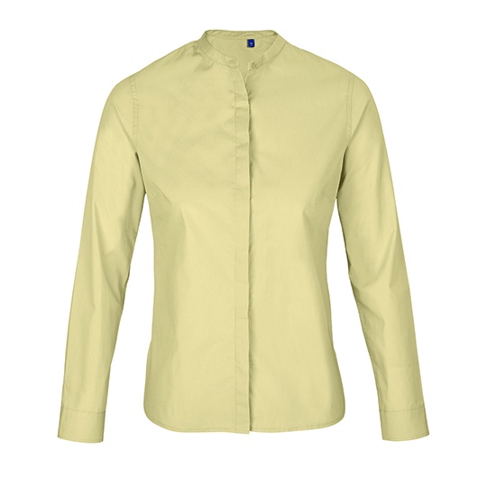 Koszula Damska Dopasowana Popelina Kolnierz Mao NB3787 - Beige