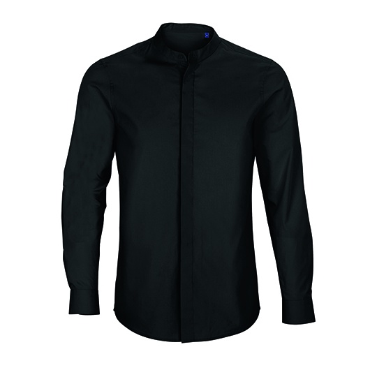 Koszula Meska Dopasowana Popelina NB3792 - Deep Black