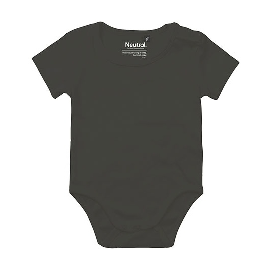 Body Niemowlece Krotki Rekaw Bawelna Organiczna NE11030 - Charcoal