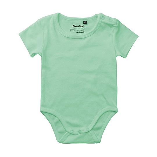 Body Niemowlece Krotki Rekaw Bawelna Organiczna NE11030 - Dusty Mint