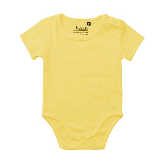 Body Niemowlece Krotki Rekaw Bawelna Organiczna NE11030 - Dusty Yellow