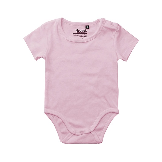 Body Niemowlęce Krótki Rękaw Bawełna Organiczna NE11030 - Light Pink