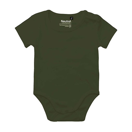 Body Niemowlece Krotki Rekaw Bawelna Organiczna NE11030 - Military