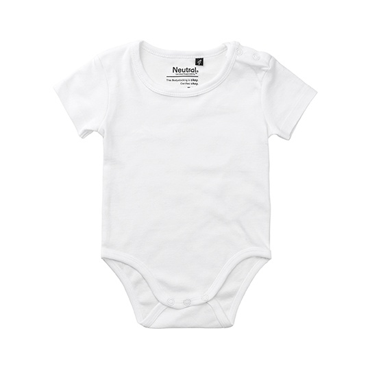 Body Niemowlece Krotki Rekaw Bawelna Organiczna NE11030 - White