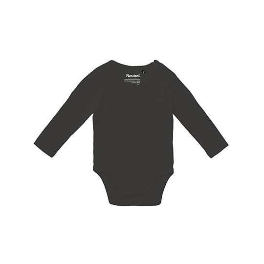 Body Niemowlece Dlugi Rekaw Bawelniane Organiczne NE11130 - Charcoal