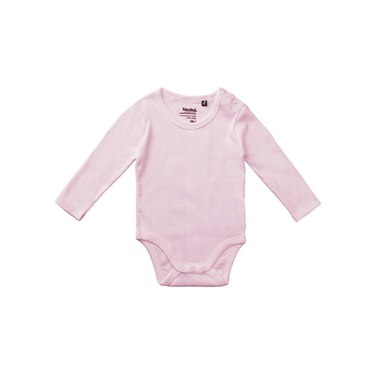 Body Niemowlece Dlugi Rekaw Bawelniane Organiczne NE11130 - Light Pink
