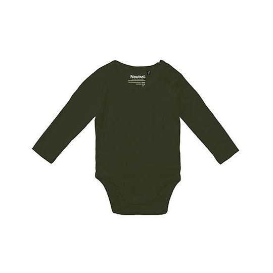 Body Niemowlece Dlugi Rekaw Bawelniane Organiczne NE11130 - Military