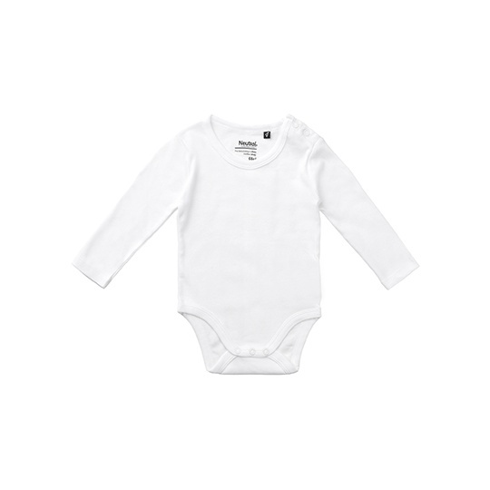 Body Niemowlece Dlugi Rekaw Bawelniane Organiczne NE11130 - White
