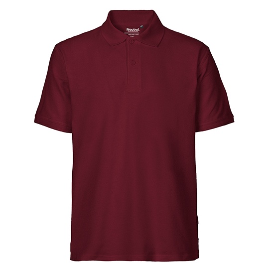 Koszulka Polo Meska Klasyczna Bawelna Organiczna Fairtrade NE20080 - Bordeaux