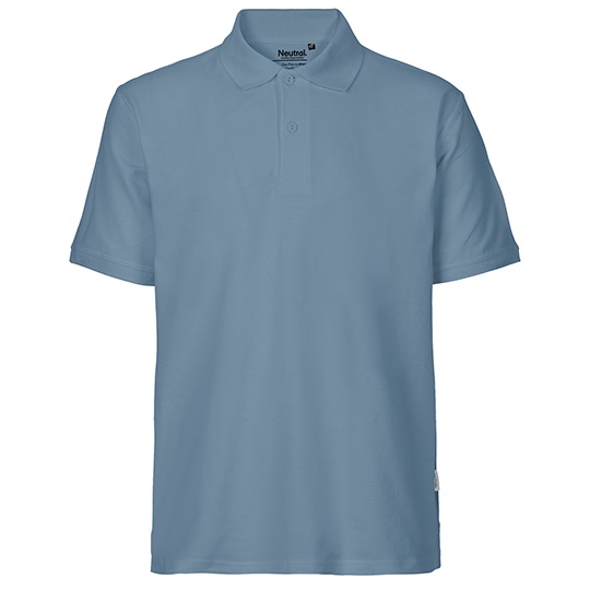 Koszulka Polo Meska Klasyczna Bawelna Organiczna Fairtrade NE20080 - Dusty Indigo