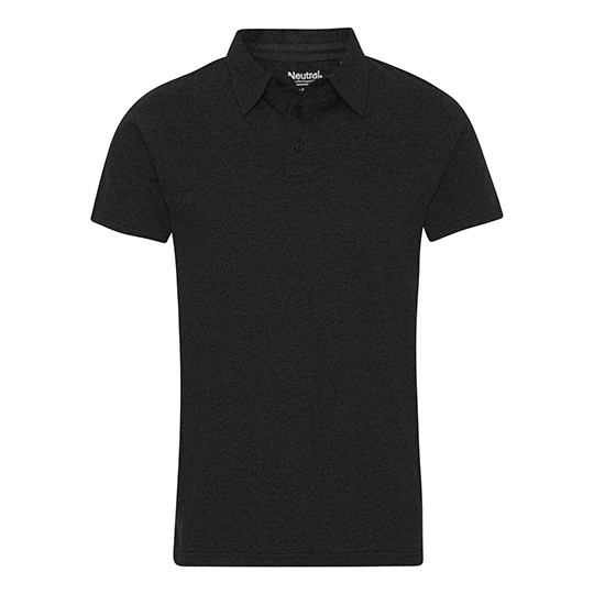 Koszulka Polo Dopasowana Mieszanka Bawelny Poliestru NE20090 - Black Melange