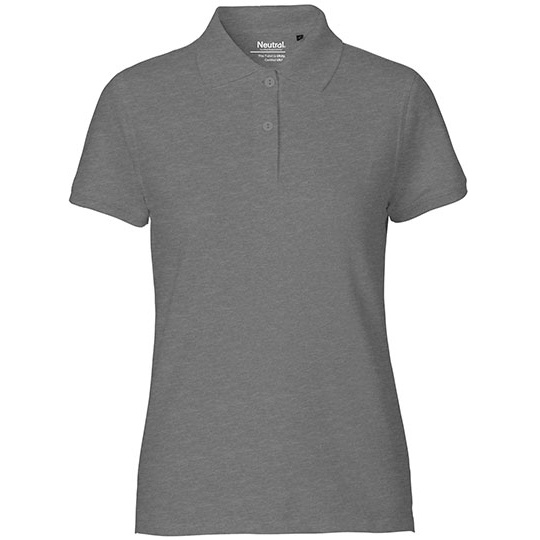 Koszulka Polo Damska Klasyczna Bawelniana Organiczna NE22980 - Dark Heather