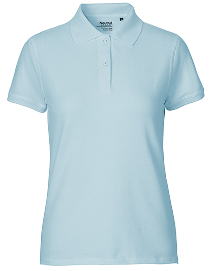 Koszulka Polo Damska Klasyczna Bawelniana Organiczna NE22980 - Light Blue