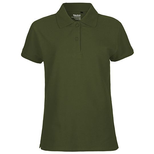 Koszulka Polo Damska Klasyczna Bawelniana Organiczna NE22980 - Military