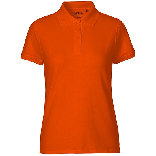 Koszulka Polo Damska Klasyczna Bawelniana Organiczna NE22980 - Orange