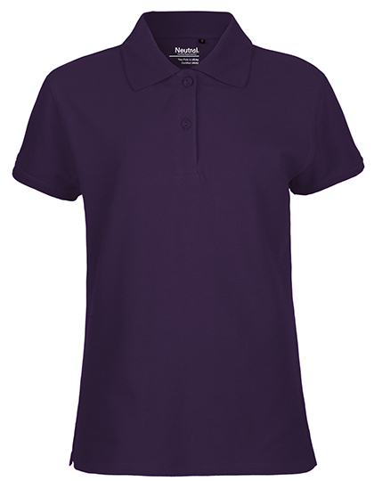 Koszulka Polo Damska Klasyczna Bawelniana Organiczna NE22980 - Purple