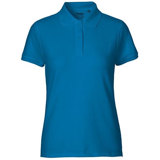 Koszulka Polo Damska Klasyczna Bawelniana Organiczna NE22980 - Sapphire