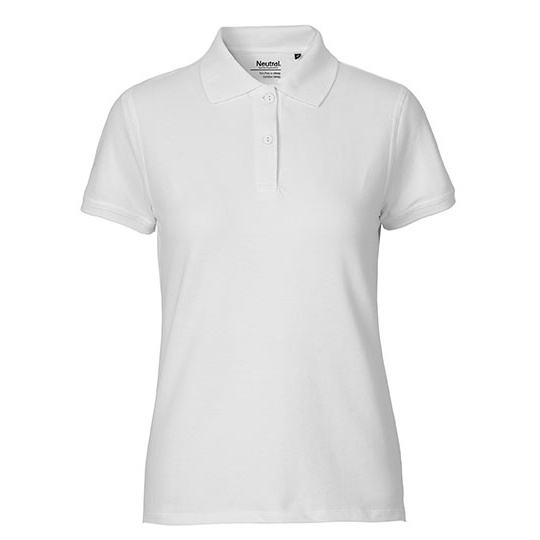 Koszulka Polo Damska Klasyczna Bawelniana Organiczna NE22980 - White
