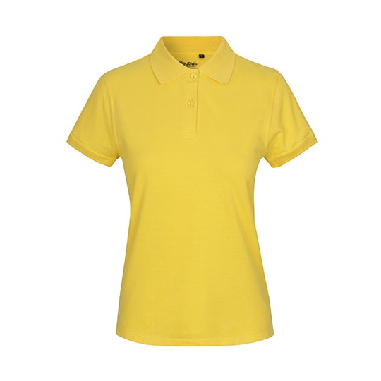 Koszulka Polo Damska Klasyczna Bawelniana Organiczna NE22980 - Yellow