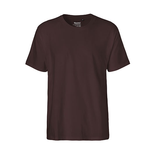 T-shirt Męski Klasyczny Bawełna Czesana NE60001 - Brown