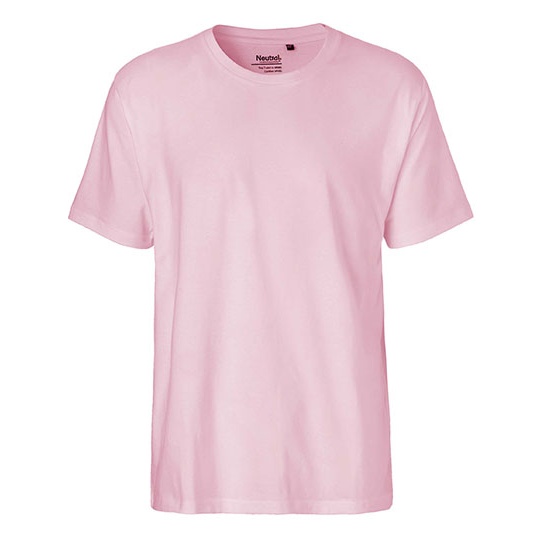 T-shirt Meski Klasyczny Bawelna Czesana NE60001 - Light Pink