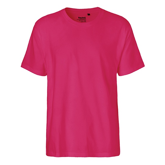 T-shirt Meski Klasyczny Bawelna Czesana NE60001 - Pink