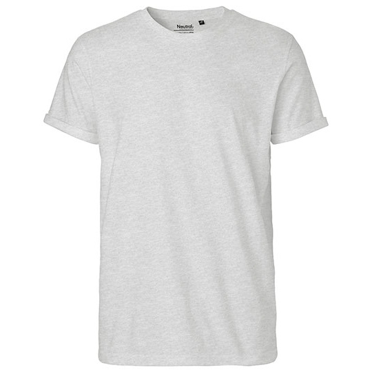 T-shirt Meski Dopasowany Bawelna Organiczna NE60012 - Ash Grey