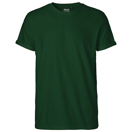 T-shirt Meski Dopasowany Bawelna Organiczna NE60012 - Bottle Green