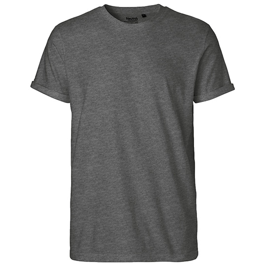 T-shirt Męski Dopasowany Bawełna Organiczna NE60012 - Dark Heather